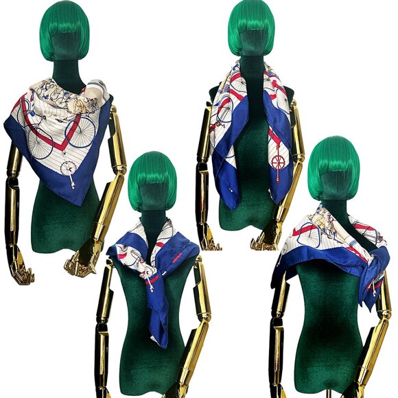 HERMÈS Scarf Les Bécanes 100% Silk 90 - Picture 11 of 12